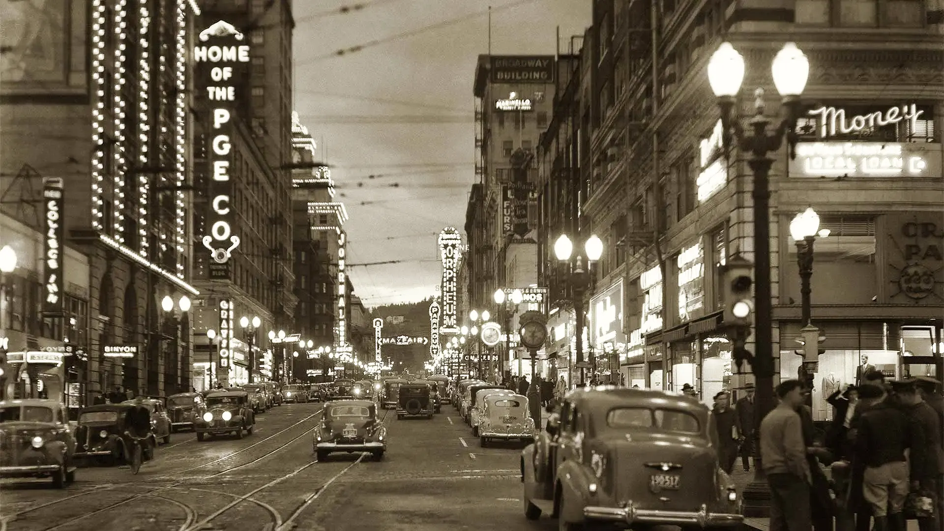 downtown portland in 1945